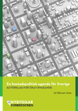 En bostadspolitisk agenda för Sverige
