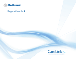 Rapporthandbok - Medtronic Diabetes