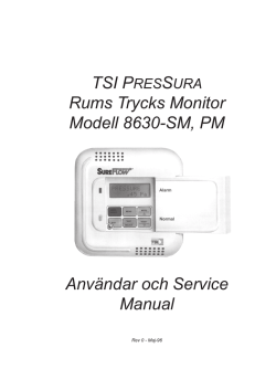 TSI PresSura 8630-PM manual