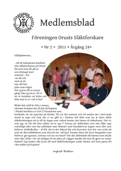 Nr 2 2011 - Föreningen Orusts Släktforskare