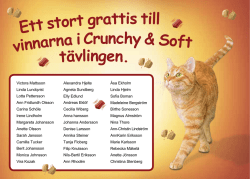 Ett stort grattis till vinnarna i Crunchy & Soft tävlingen.