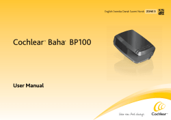 Baha® BP100 bruksanvisning