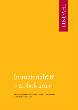 årsbok 2011 här - Advokatfirman Lindahl