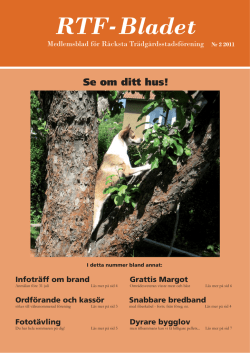 RTF_Bladet nr 2 2011.indd - Råcksta Trädgårdsstadsförening
