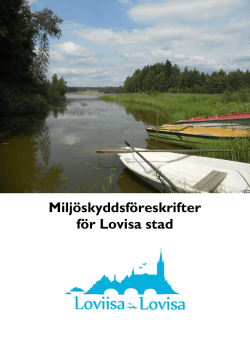 Miljöskyddsföreskrifter för Lovisa stad - Neuvo