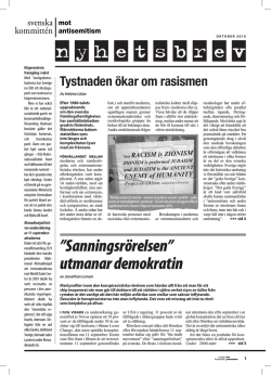 nyhetsbrev #2/2010 - Svenska kommittén mot antisemitism blogg