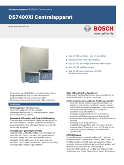DS7400Xi Centralapparat - Bosch Security Systems
