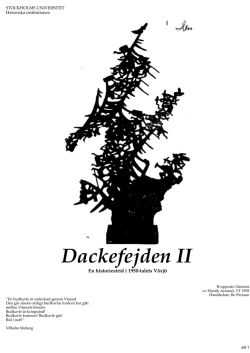 Uppsats - Dackefejden II