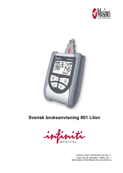 Svensk bruksanvisning 801 Lilon