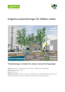 Tillväxtökningar av biokol hos urbana träd på Herrhagsvägen