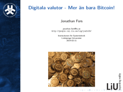 Digitala valutor - Mer än bara Bitcoin!