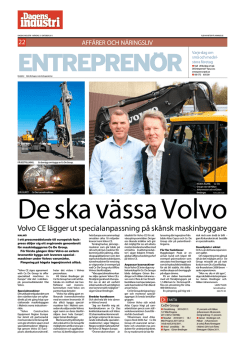 Volvo CE lägger ut specialanpassning på skånsk