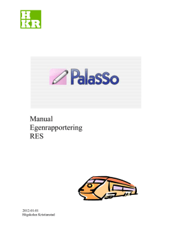 Manual Egenrapportering RES - Fc.hkr.se