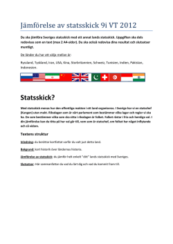 Jämförelse Av Statsskick 9i VT 2012