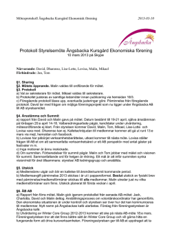 Protokoll styrelsemöte 2013-03-10