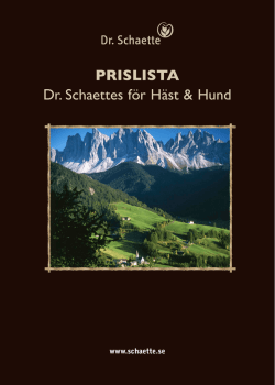 Dr. Schaettes för Häst & Hund PRISLISTA