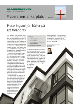 Placeringsbrev mars 2013 - Ålandsbanken Asset Management