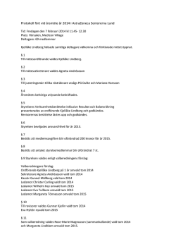 Protokoll fört vid årsmöte år 2014 i AstraZeneca Seniorerna Lund