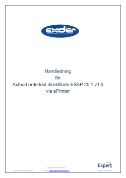 Handledning för Axfood direktflödet ESAP 20.1