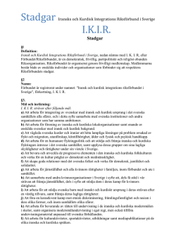 Stadgar - IKIR Iransk & Kurdisk Integrations Riksförbund