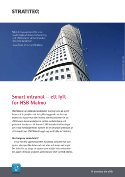 Smart intranät – ett lyft för HSB Malmö