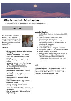 Maj - 2012 - Allmänmedicin Norrbotten