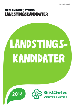 Landstingskandidater - Centerpartiet Stockholm
