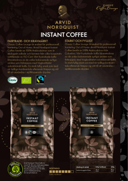 Produktblad Instant Coffee