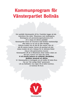 Kommunprogram för Vänsterpartiet Bollnäs