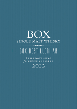 Box Destilleri AB Årsredovisning 2012