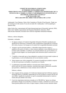 Declaración Director-General de la FAO Directrices Voluntarias