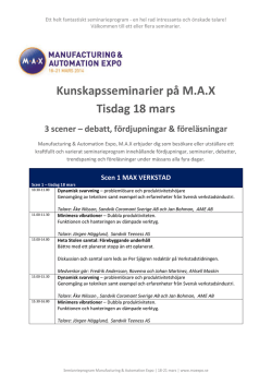 seminarier tisdag 18 mars - MAX