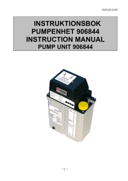 Instruktion, pumpenhet 906844
