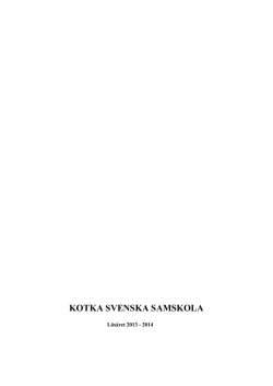 Årsberättese 2013-2014 - Kotka svenska samskola