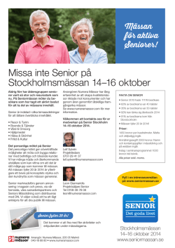 Missa inte Senior på Stockholmsmässan 14–16