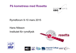 På kometresa med Rosetta