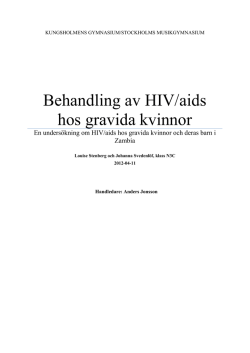 Behandling av HIVaids hos gravida kvinnor i Zambia 2012