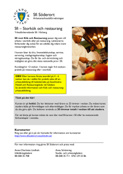 Sfi Kök och restaurang Information (116 kB, pdf)