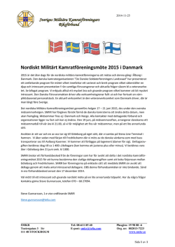 Nordiskt Militärt Kamratföreningsmöte 2015 i Danmark