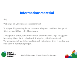 Informationsmaterial - Skola & Föreningssupport i Sverige AB