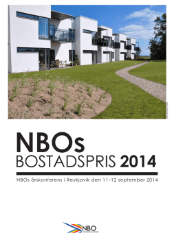 Presentation Vinnare och hedersomnämnanden NBOs bostadspris