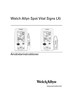 Användarinstruktioner, Welch Allyn Spot Vital Signs LXi