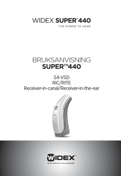 BRUKSANVISNING SUPER™440