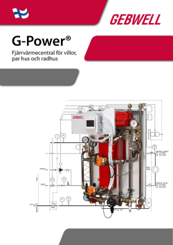 G-Power Fjärrvärmecentral för villor, par hus och radhus