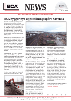 BCA bygger nya uppställningsspår i Sävenäs