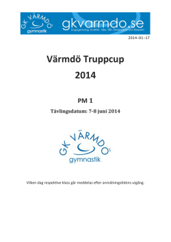 PM1 Värmdö Truppcup v2.1 - Svenska Gymnastikförbundet