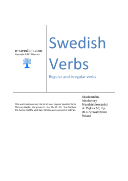 Swedish Verbs - Learn Swedish Online