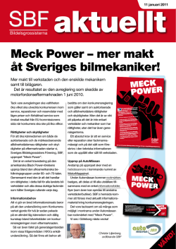 Meck Power – mer makt åt Sveriges bilmekaniker!