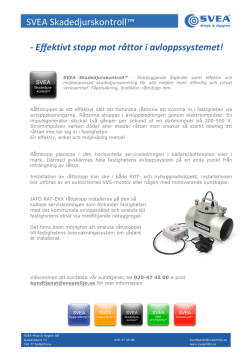 Produktblad Råttstopp - SVEA Miljö & Hygien SVEA Miljö & Hygien