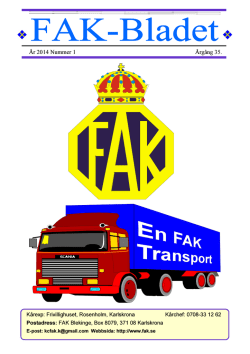 FAK-bladet december 2014 - Frivilliga Automobilkårernas Riksförbund